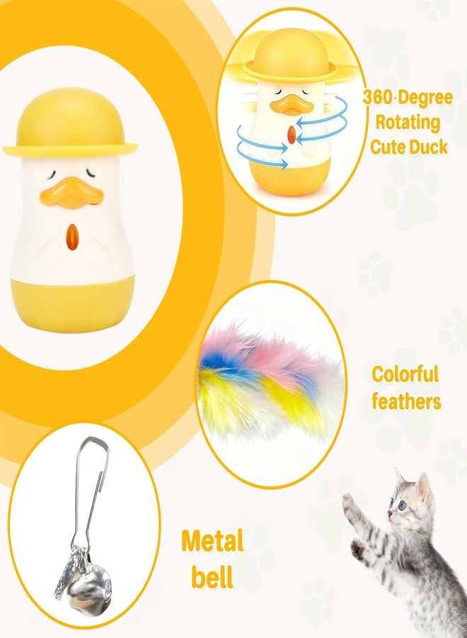Walfront Cat Toy Wand, Long Self-Play Teaser with Yellow Duck, Catnip Ball, Bell Attachment and 360° Rotating Suction Base for Indoor Cats & Kittens, Handheld or Floor Play for Fun and Active Pets - Image 5